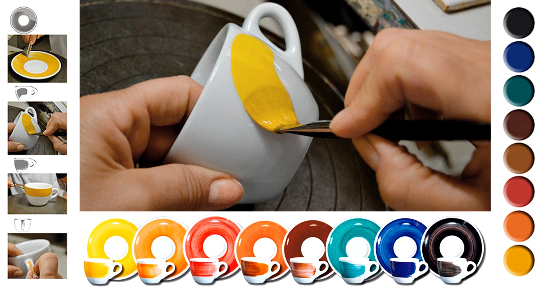 ancap hand painted šálky set 1